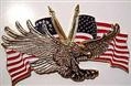 Gold Flying Eagle w/USA Flag